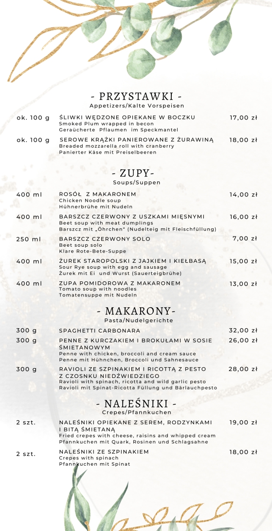 Menu Pod Chełmem 3
